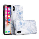 Marble & Digital Blue Frosted Foil V5 - iPhone X Swappable Hybrid Case