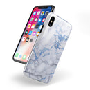 Marble & Digital Blue Frosted Foil V5 - iPhone X Swappable Hybrid Case