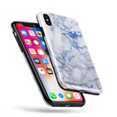 Marble & Digital Blue Frosted Foil V5 - iPhone X Swappable Hybrid Case