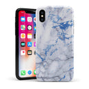 Marble & Digital Blue Frosted Foil V5 - iPhone X Swappable Hybrid Case