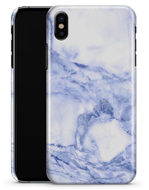 Marble & Digital Blue Frosted Foil V6 - iPhone X Clipit Case