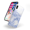 Marble & Digital Blue Frosted Foil V6 - iPhone X Swappable Hybrid Case