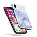 Marble & Digital Blue Frosted Foil V6 - iPhone X Swappable Hybrid Case