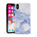 Marble & Digital Blue Frosted Foil V6 - iPhone X Swappable Hybrid Case
