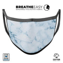 Marble & Digital Blue Frosted Foil V7 - Made in USA Mouth Cover Unisex Anti-Dust Cotton Blend Reusable & Washable Face Mask with Adjustable Sizing for Adult or Child