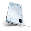 Marble & Digital Blue Frosted Foil V7 - iPhone X Swappable Hybrid Case