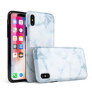 Marble & Digital Blue Frosted Foil V7 - iPhone X Swappable Hybrid Case