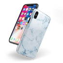 Marble & Digital Blue Frosted Foil V7 - iPhone X Swappable Hybrid Case