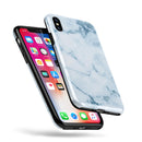 Marble & Digital Blue Frosted Foil V7 - iPhone X Swappable Hybrid Case