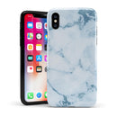 Marble & Digital Blue Frosted Foil V7 - iPhone X Swappable Hybrid Case