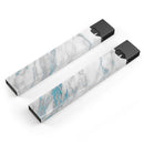 Marble & Digital Blue Frosted Foil V8 - Premium Decal Protective Skin-Wrap Sticker compatible with the Juul Labs vaping device