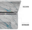 Marble & Digital Blue Frosted Foil V8 - Skin Decal Wrap Kit Compatible with the Apple MacBook Pro, Pro with Touch Bar or Air (11", 12", 13", 15" & 16" - All Versions Available)