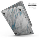 Marble & Digital Blue Frosted Foil V8 - Skin Decal Wrap Kit Compatible with the Apple MacBook Pro, Pro with Touch Bar or Air (11", 12", 13", 15" & 16" - All Versions Available)