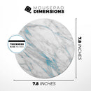 Marble & Digital Blue Frosted Foil V8// WaterProof Rubber Foam Backed Anti-Slip Mouse Pad for Home Work Office or Gaming Computer Desk