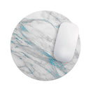 Marble & Digital Blue Frosted Foil V8// WaterProof Rubber Foam Backed Anti-Slip Mouse Pad for Home Work Office or Gaming Computer Desk