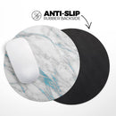 Marble & Digital Blue Frosted Foil V8// WaterProof Rubber Foam Backed Anti-Slip Mouse Pad for Home Work Office or Gaming Computer Desk