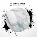 Marble & Digital Blue Frosted Foil V8// WaterProof Rubber Foam Backed Anti-Slip Mouse Pad for Home Work Office or Gaming Computer Desk