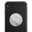 Marble & Digital Blue Frosted Foil V8 - Skin Kit for PopSockets and other Smartphone Extendable Grips & Stands