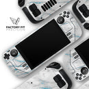 Marble & Digital Blue Frosted Foil V8 // Vinyl Skin Wrap for Steam Deck OLED & Steam Deck (LCD) — Soft Matte or Ultra Gloss