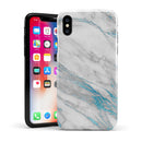 Marble & Digital Blue Frosted Foil V8 - iPhone X Swappable Hybrid Case