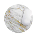 Marble & Digital Gold Foil V4// WaterProof Rubber Foam Backed Anti-Slip Mouse Pad for Home Work Office or Gaming Computer Desk