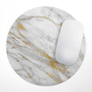 Marble & Digital Gold Foil V4// WaterProof Rubber Foam Backed Anti-Slip Mouse Pad for Home Work Office or Gaming Computer Desk