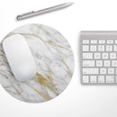 Marble & Digital Gold Foil V4// WaterProof Rubber Foam Backed Anti-Slip Mouse Pad for Home Work Office or Gaming Computer Desk