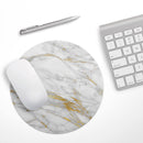 Marble & Digital Gold Foil V4// WaterProof Rubber Foam Backed Anti-Slip Mouse Pad for Home Work Office or Gaming Computer Desk