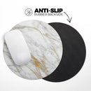 Marble & Digital Gold Foil V4// WaterProof Rubber Foam Backed Anti-Slip Mouse Pad for Home Work Office or Gaming Computer Desk