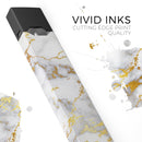 Marble & Digital Gold Foil V7 - Premium Decal Protective Skin-Wrap Sticker compatible with the Juul Labs vaping device