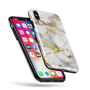 Marble & Digital Gold Foil V7 - iPhone X Swappable Hybrid Case