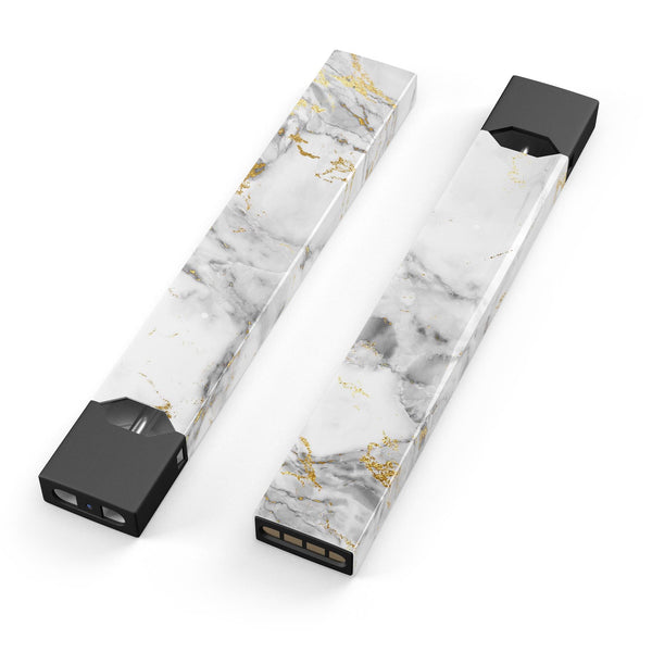 Marble & Digital Gold Foil V8 - Premium Decal Protective Skin-Wrap Sticker compatible with the Juul Labs vaping device