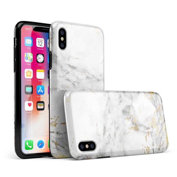Marble & Digital Gold Foil V8 - iPhone X Swappable Hybrid Case