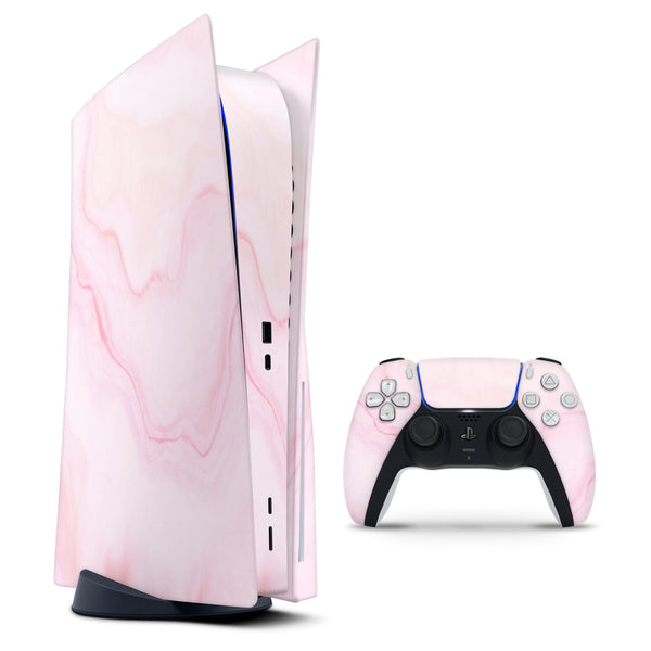 Marble Surface V1 Pink - Full Body Skin Decal Wrap Kit for Sony Playstation 5, Playstation 4, Playstation 3, & Controllers