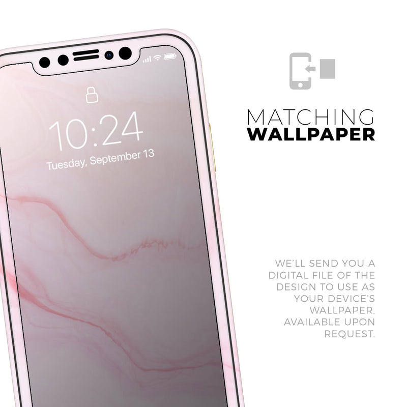 Marble Surface V1 Pink - Protective Skin Wrap & Decal – Compatible with iPhone SE to iPhone 17 Pro Max (All Models)