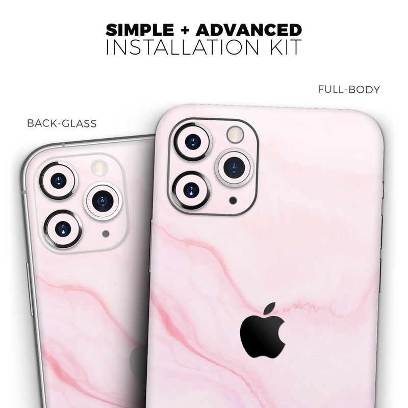 Marble Surface V1 Pink - Protective Skin Wrap & Decal – Compatible with iPhone SE to iPhone 17 Pro Max (All Models)
