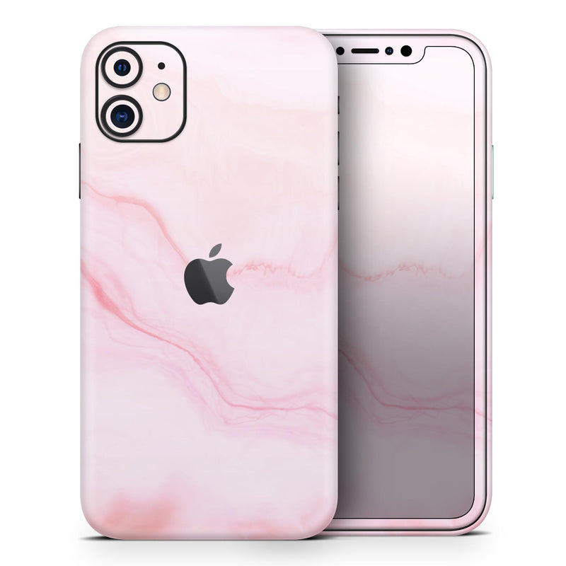 Marble Surface V1 Pink - Protective Skin Wrap & Decal – Compatible with iPhone SE to iPhone 17 Pro Max (All Models)