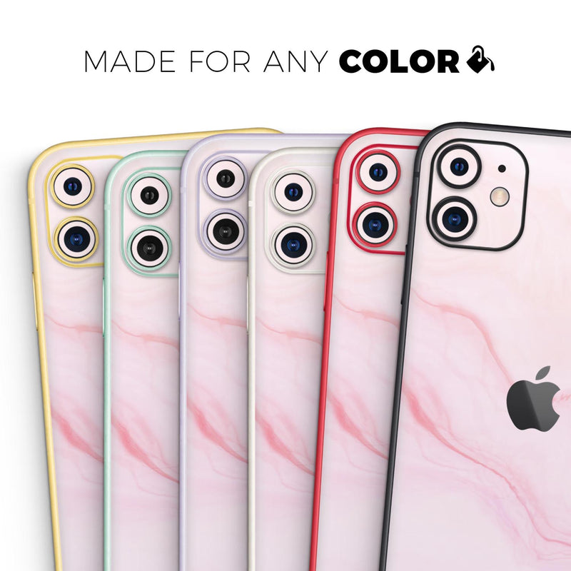 Marble Surface V1 Pink - Protective Skin Wrap & Decal – Compatible with iPhone SE to iPhone 17 Pro Max (All Models)