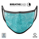 Marble Surface V1 Teal - Made in USA Mouth Cover Unisex Anti-Dust Cotton Blend Reusable & Washable Face Mask with Adjustable Sizing for Adult or Child