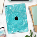 Marble Surface V1 Teal - Full Body Skin Decal for the Apple iPad Pro 12.9", 11", 10.5", 9.7", Air or Mini (All Models Available)