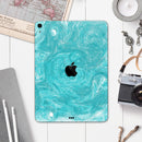 Marble Surface V1 Teal - Full Body Skin Decal for the Apple iPad Pro 12.9", 11", 10.5", 9.7", Air or Mini (All Models Available)
