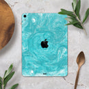 Marble Surface V1 Teal - Full Body Skin Decal for the Apple iPad Pro 12.9", 11", 10.5", 9.7", Air or Mini (All Models Available)