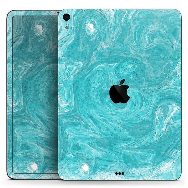 Marble Surface V1 Teal - Full Body Skin Decal for the Apple iPad Pro 12.9", 11", 10.5", 9.7", Air or Mini (All Models Available)
