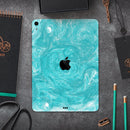 Marble Surface V1 Teal - Full Body Skin Decal for the Apple iPad Pro 12.9", 11", 10.5", 9.7", Air or Mini (All Models Available)