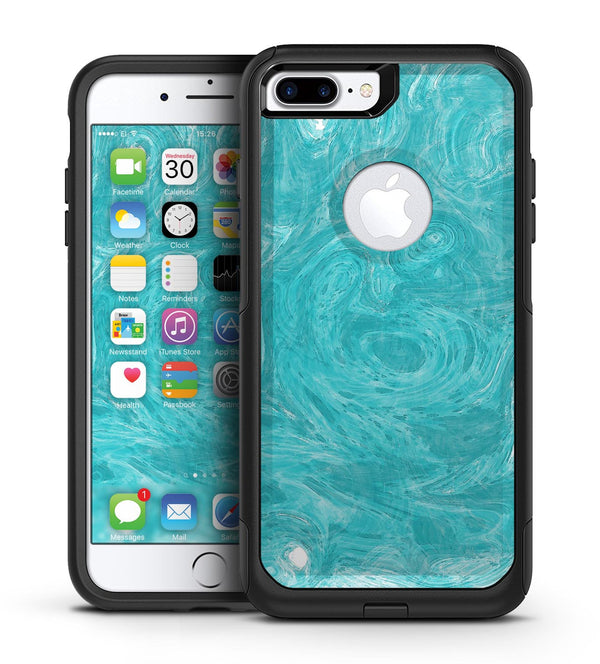 Marble Surface V1 Teal - iPhone 7 or 7 Plus Commuter Case Skin Kit