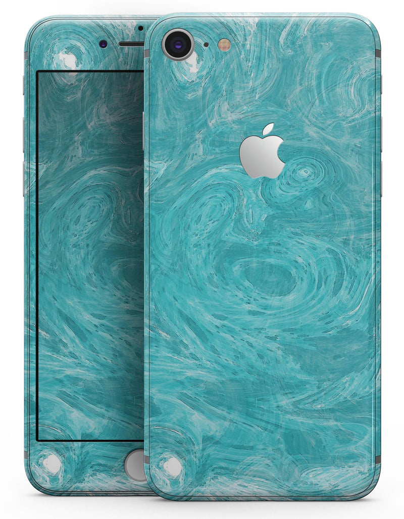 Marble Surface V1 Teal - Skin-kit for the iPhone 8 or 8 Plus