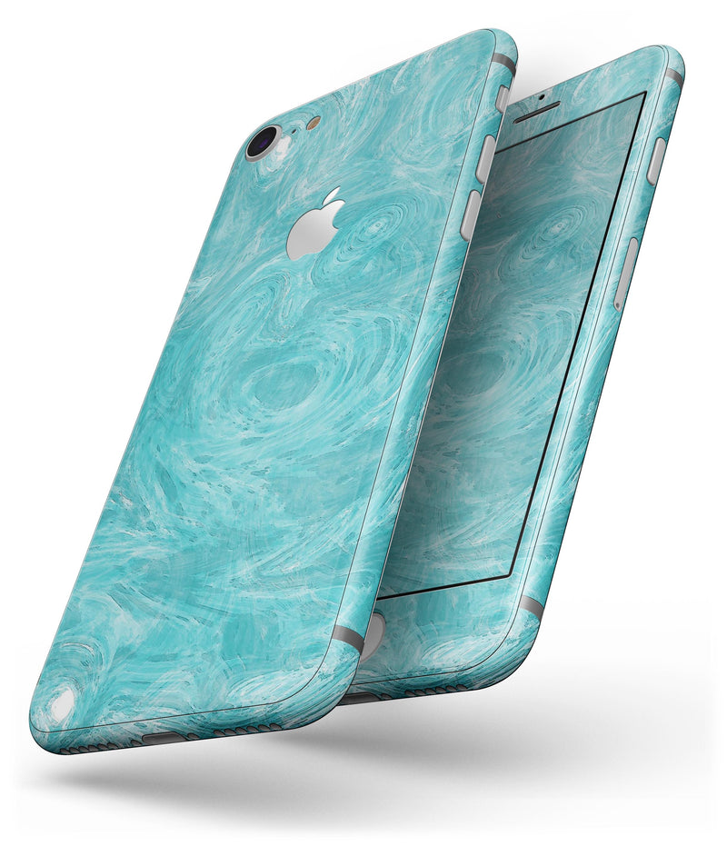 Marble Surface V1 Teal - Skin-kit for the iPhone 8 or 8 Plus