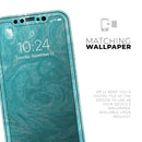 Marble Surface V1 Teal - Protective Skin Wrap & Decal – Compatible with iPhone SE to iPhone 17 Pro Max (All Models)