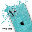 Marble Surface V1 Teal - Protective Skin Wrap & Decal – Compatible with iPhone SE to iPhone 17 Pro Max (All Models)