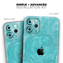 Marble Surface V1 Teal - Protective Skin Wrap & Decal – Compatible with iPhone SE to iPhone 17 Pro Max (All Models)